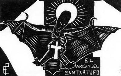 “El Arcangel San Tartufo”, Emilia Prieto. “Hay una moral tartufa que insiste mucho en lo malo de la venganza sin hacer énfasis en lo malo de la ofensa gratuita que da origen a aquella”. Repertorio Americano, 1936.